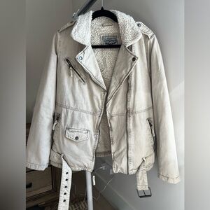 Levi's Cream Utility Jacket with Belted Waist